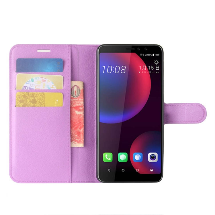 For HTC U11 EYEs Litchi Texture Horizontal Flip Leather Case with Wallet & Holder & Card Slots