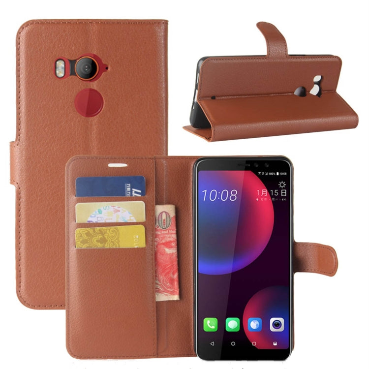 For HTC U11 EYEs Litchi Texture Horizontal Flip Leather Case with Wallet & Holder & Card Slots