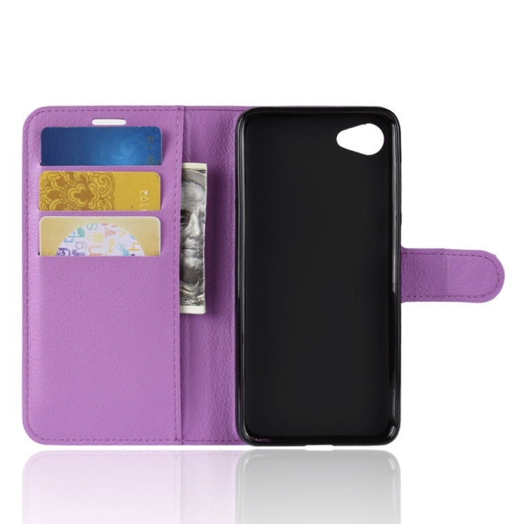 For HTC Desire 12 Litchi Texture Horizontal Flip Leather Case with Wallet & Holder & Card Slots