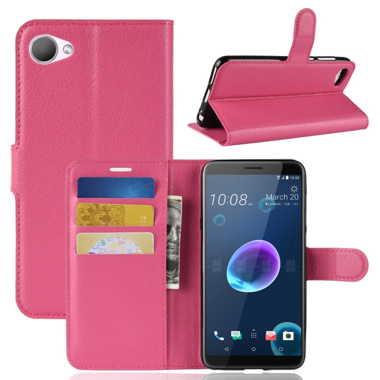 For HTC Desire 12 Litchi Texture Horizontal Flip Leather Case with Wallet & Holder & Card Slots