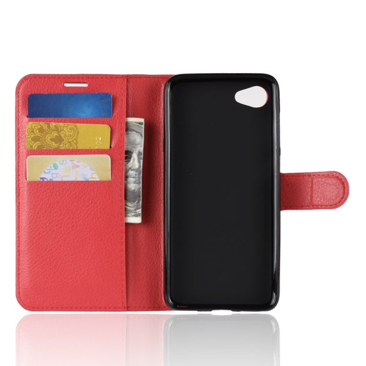 For HTC Desire 12 Litchi Texture Horizontal Flip Leather Case with Wallet & Holder & Card Slots