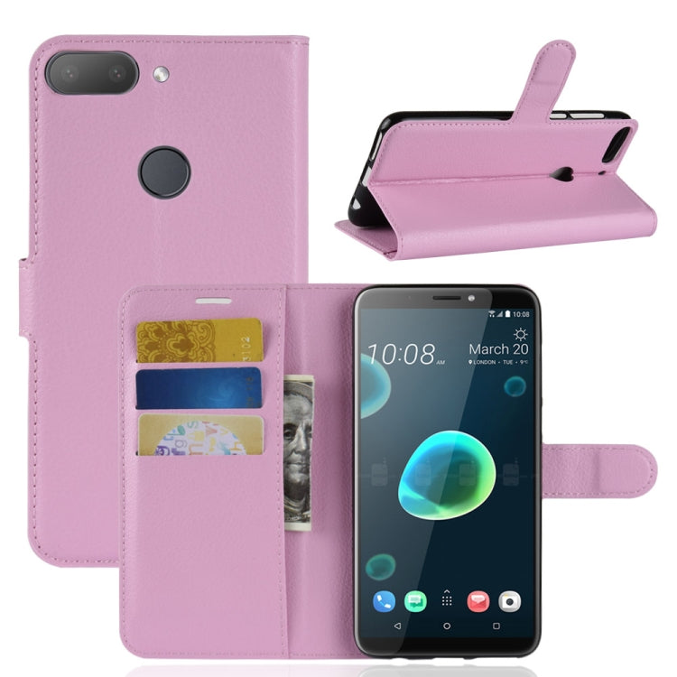 For HTC Desire 12+ Litchi Texture Horizontal Flip Leather Case with Wallet & Holder & Card Slots