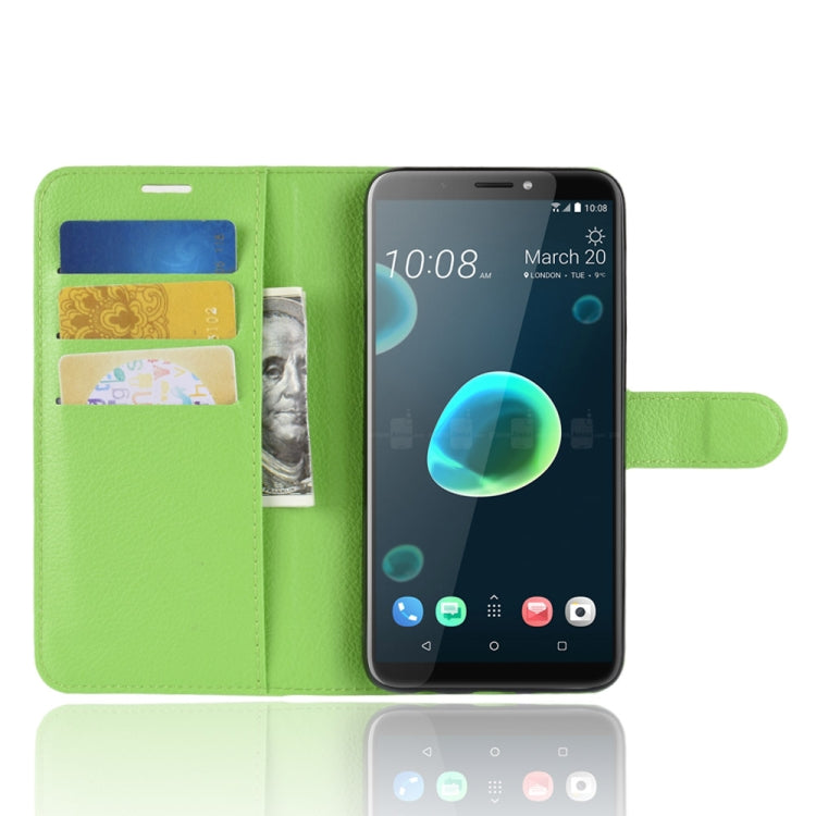For HTC Desire 12+ Litchi Texture Horizontal Flip Leather Case with Wallet & Holder & Card Slots