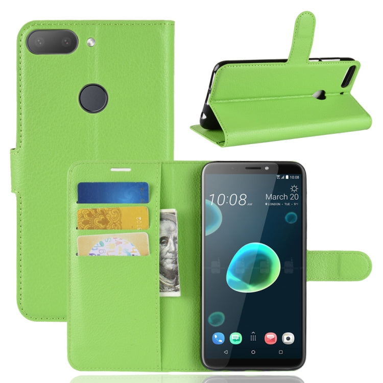 For HTC Desire 12+ Litchi Texture Horizontal Flip Leather Case with Wallet & Holder & Card Slots