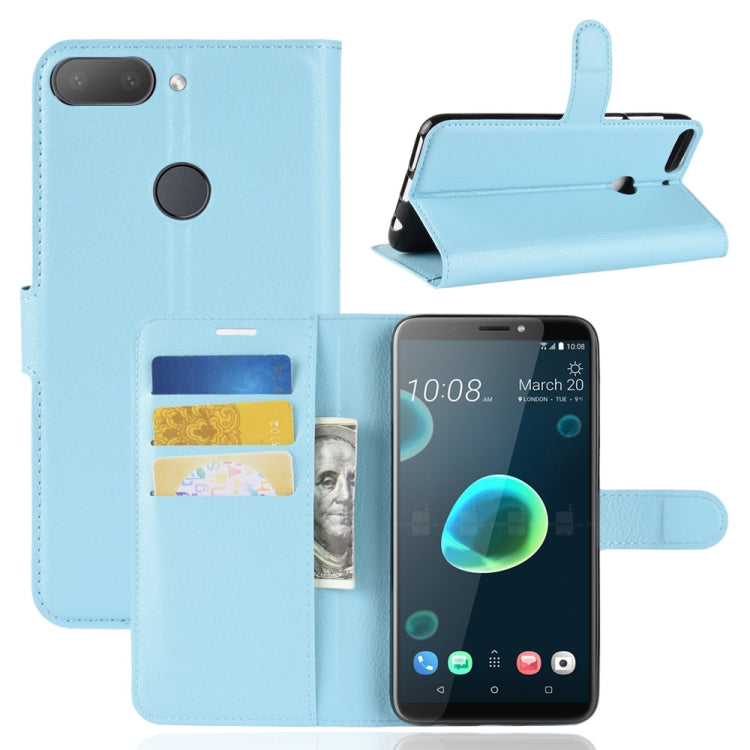 For HTC Desire 12+ Litchi Texture Horizontal Flip Leather Case with Wallet & Holder & Card Slots