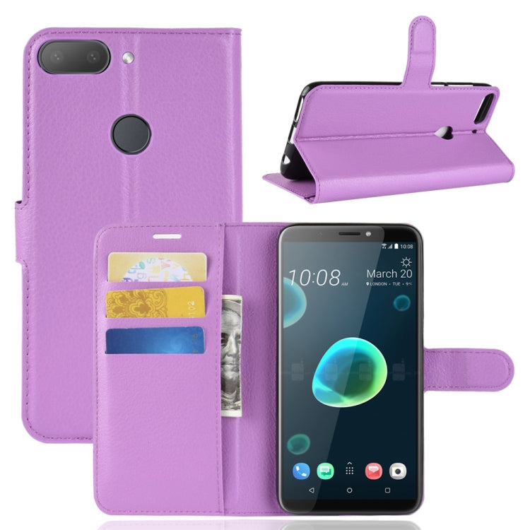 For HTC Desire 12+ Litchi Texture Horizontal Flip Leather Case with Wallet & Holder & Card Slots