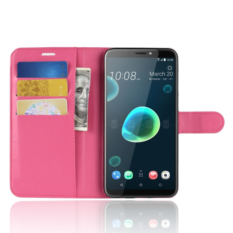 For HTC Desire 12+ Litchi Texture Horizontal Flip Leather Case with Wallet & Holder & Card Slots