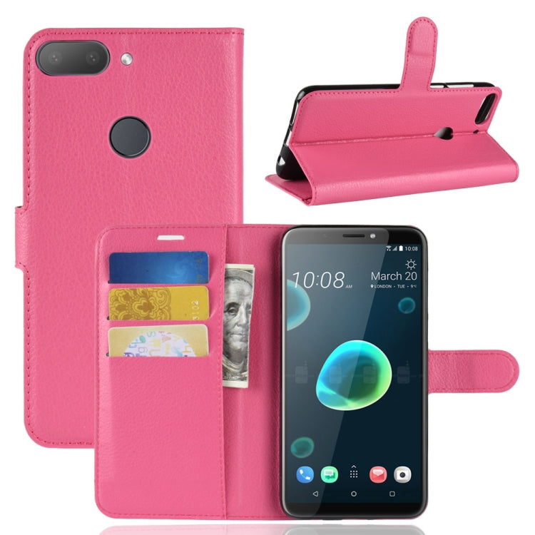 For HTC Desire 12+ Litchi Texture Horizontal Flip Leather Case with Wallet & Holder & Card Slots