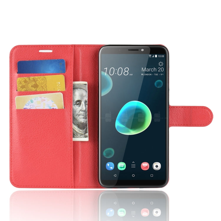 For HTC Desire 12+ Litchi Texture Horizontal Flip Leather Case with Wallet & Holder & Card Slots