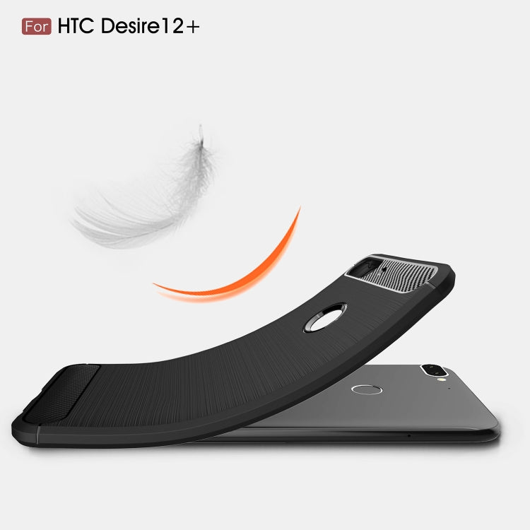 Brushed Texture Carbon Fiber Shockproof TPU Case for HTC Desire 12+