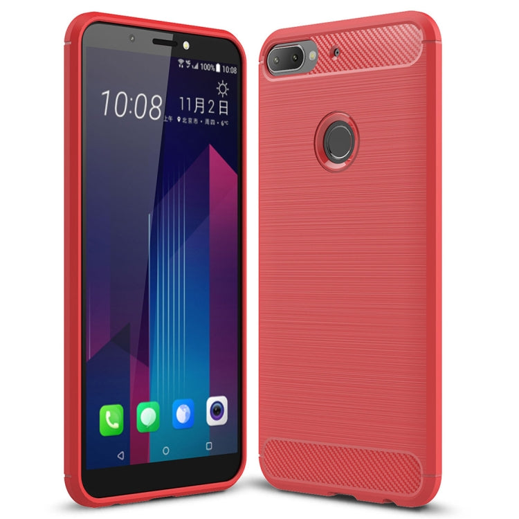 Brushed Texture Carbon Fiber Shockproof TPU Case for HTC Desire 12+