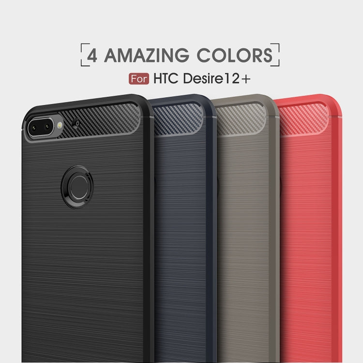 Brushed Texture Carbon Fiber Shockproof TPU Case for HTC Desire 12+