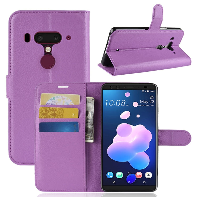 Litchi Texture Horizontal Flip Leather Case for HTC U12+, with Wallet & Holder & Card Slots