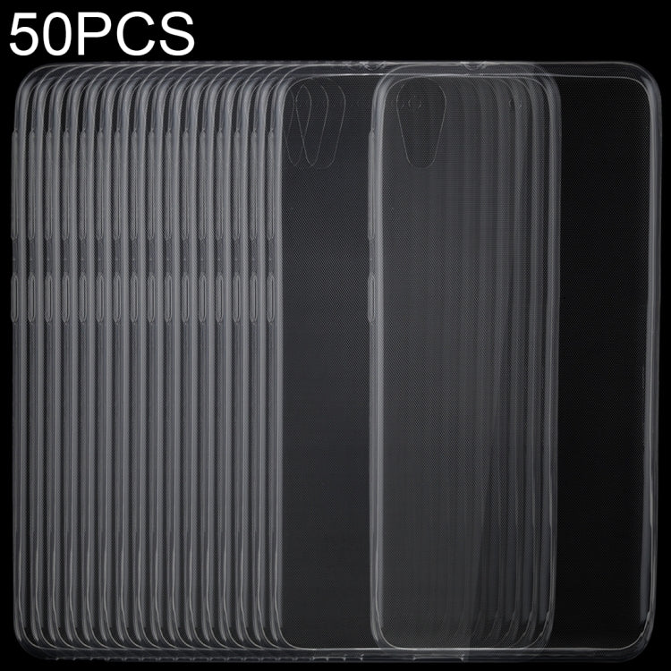 50 PCS 0.75mm Transparent TPU Case for HTC Desire 628