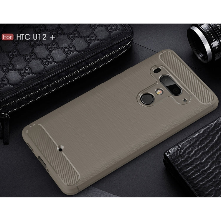 Brushed Texture Carbon Fiber Shockproof TPU Case for HTC U12+