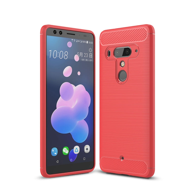 Brushed Texture Carbon Fiber Shockproof TPU Case for HTC U12+