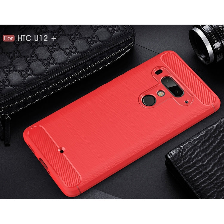 Brushed Texture Carbon Fiber Shockproof TPU Case for HTC U12+