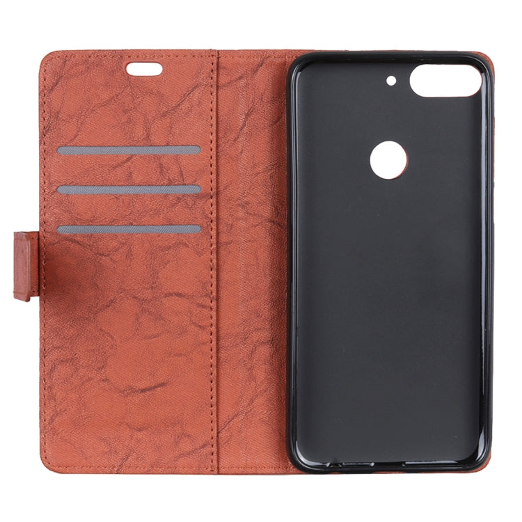 Copper Buckle Retro Crazy Horse Texture Horizontal Flip Leather Case for HTC Desire 12+, with Holder & Card Slots & Wallet