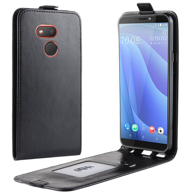 R64 Texture Vertical Flip Leather Case for HTC Desire 12S, with Card Slots & Photo Frame
