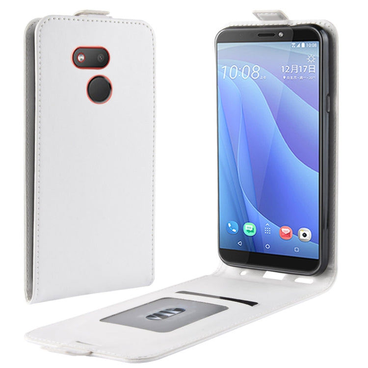 R64 Texture Vertical Flip Leather Case for HTC Desire 12S, with Card Slots & Photo Frame