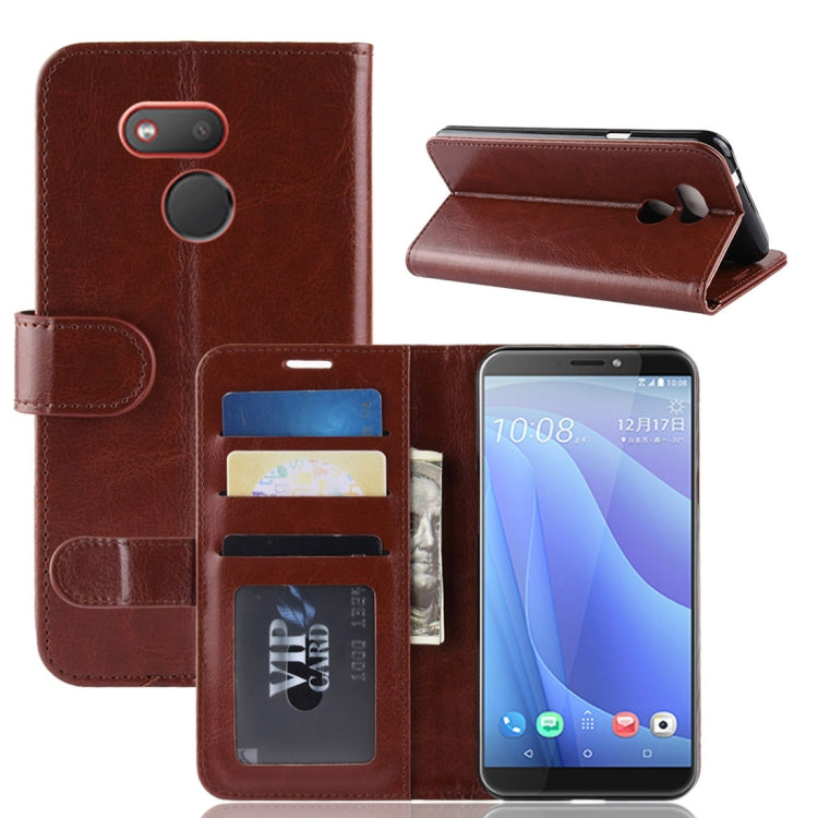 R64 Texture Single Fold Horizontal Flip Leather Case for HTC Desire 12S, with Holder & Wallet & Card Slots & Photo Frame