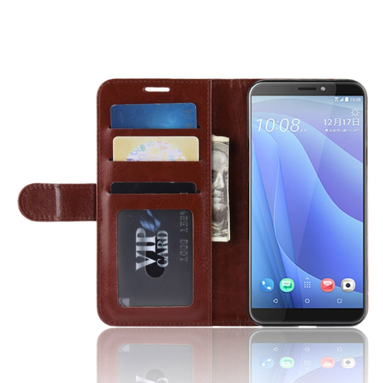 R64 Texture Single Fold Horizontal Flip Leather Case for HTC Desire 12S, with Holder & Wallet & Card Slots & Photo Frame
