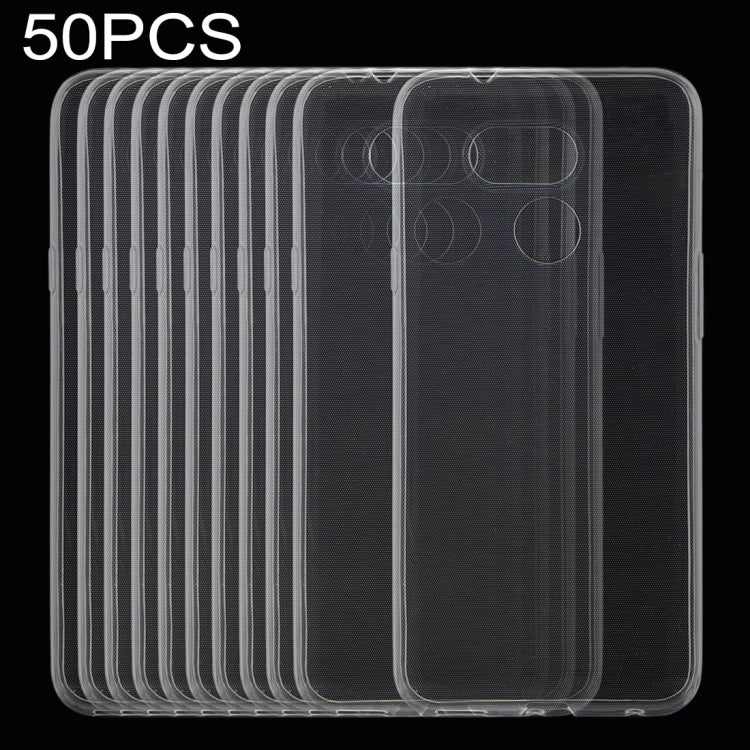 50 PCS 0.75mm Ultrathin Transparent TPU Soft Protective Case for HTC Desire 12S