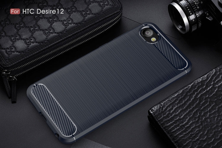 Brushed Texture Carbon Fiber Shockproof TPU Case for HTC Desire 12
