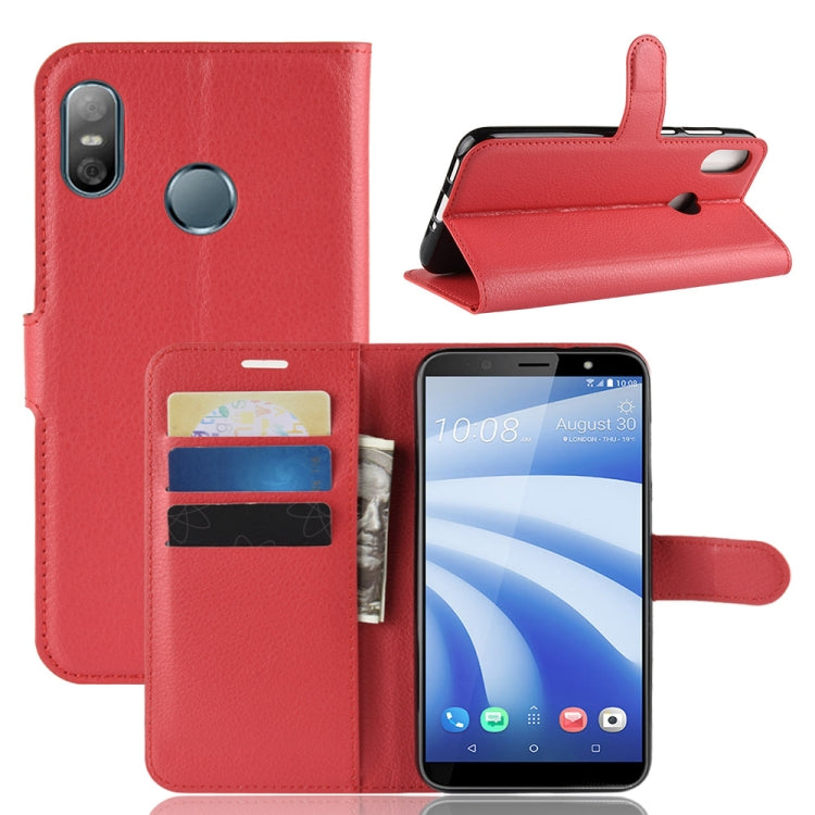 Litchi Texture Horizontal Flip Leather Case for HTC U12 life, with Wallet & Holder & Card Slots