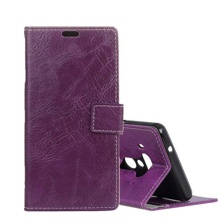 Retro Crazy Horse Texture Horizontal Flip Leather Case for HTC U12+, with Holder & Card Slots & Photo Frame