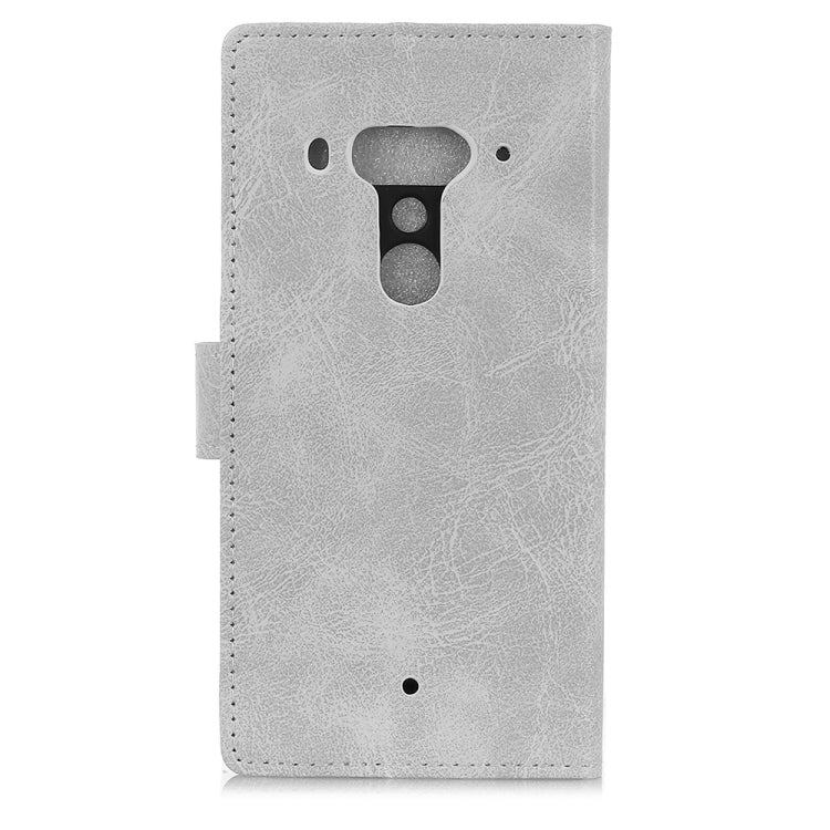 Retro Crazy Horse Texture Horizontal Flip Leather Case for HTC U12+, with Holder & Card Slots & Photo Frame