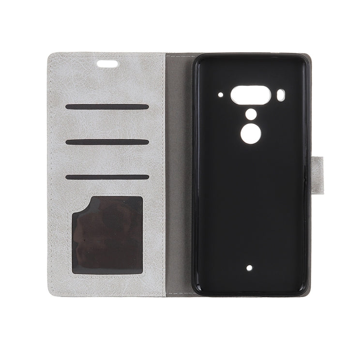 Retro Crazy Horse Texture Horizontal Flip Leather Case for HTC U12+, with Holder & Card Slots & Photo Frame