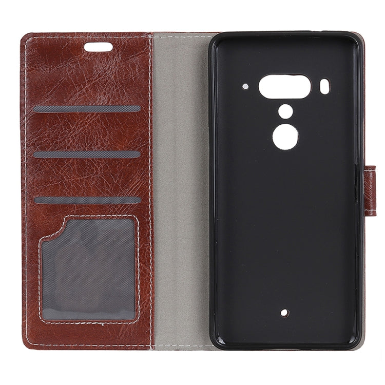 Retro Crazy Horse Texture Horizontal Flip Leather Case for HTC U12+, with Holder & Card Slots & Photo Frame