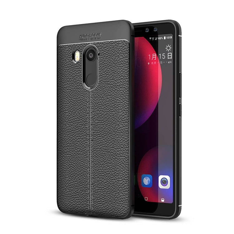 For HTC U11 Eyes Litchi Texture Soft TPU Protective Back Cover Case