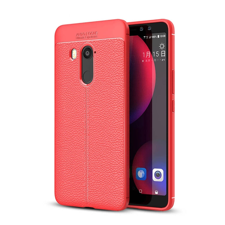 For HTC U11 Eyes Litchi Texture Soft TPU Protective Back Cover Case