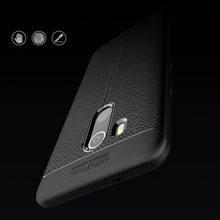 For HTC U11+ Litchi Texture Soft TPU Protective Back Cover Case