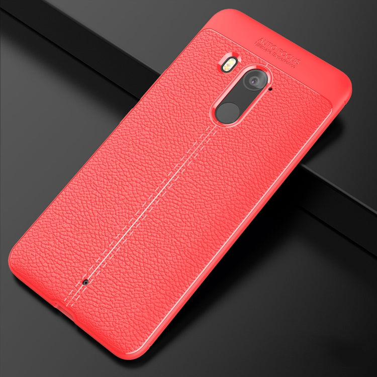 For HTC U11+ Litchi Texture Soft TPU Protective Back Cover Case