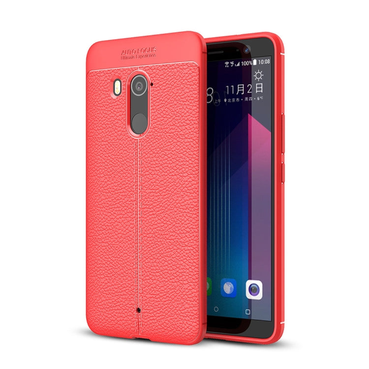 For HTC U11+ Litchi Texture Soft TPU Protective Back Cover Case