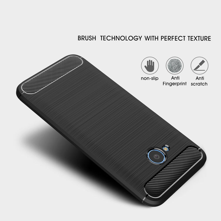 For HTC U11 Life Brushed Texture Carbon Fiber Shockproof TPU Protective Back Case