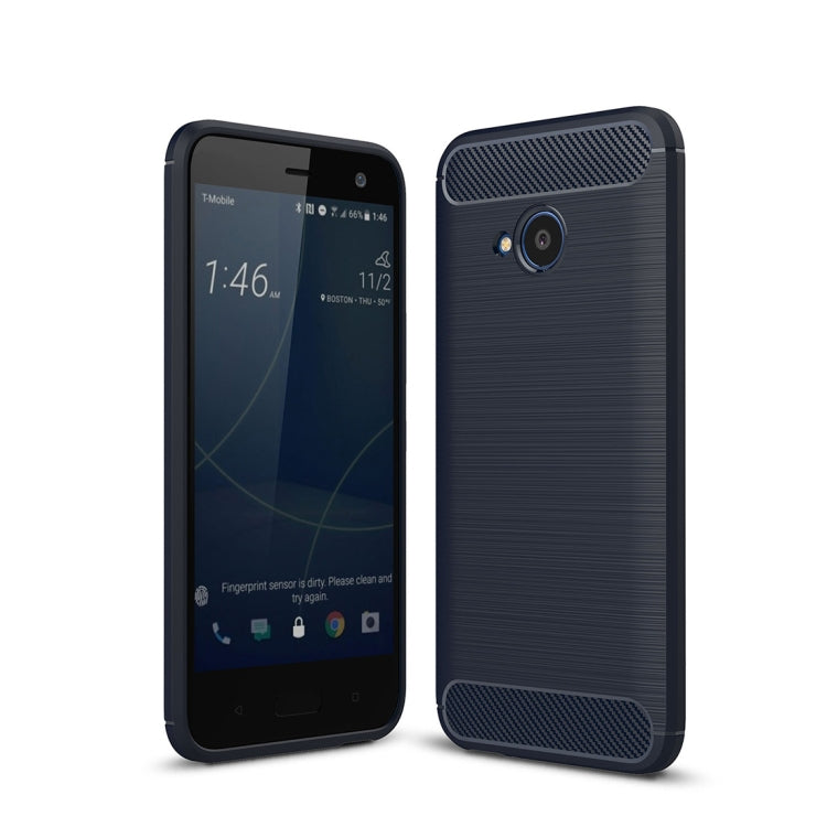 For HTC U11 Life Brushed Texture Carbon Fiber Shockproof TPU Protective Back Case