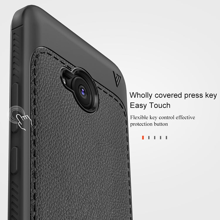 Lenuo Leshen Series for HTC U11 Life TPU Litchi Texture Dropproof Protective Back Cover Case