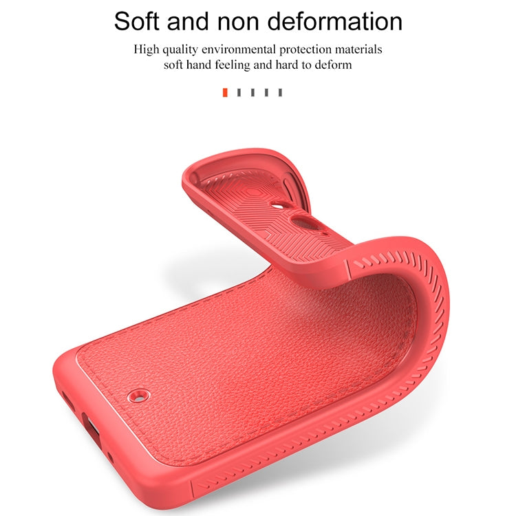 Lenuo Leshen Series for HTC U11+ TPU Litchi Texture Dropproof Protective Back Cover Case