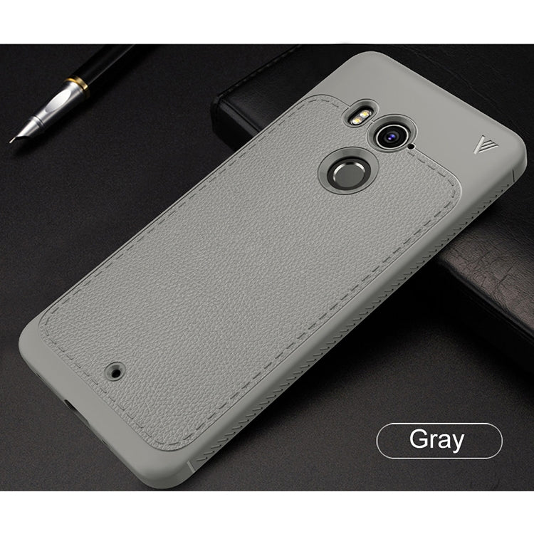 Lenuo Leshen Series for HTC U11+ TPU Litchi Texture Dropproof Protective Back Cover Case