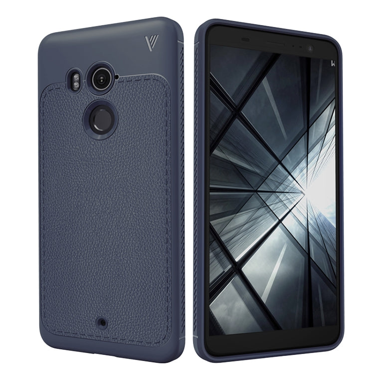 Lenuo Leshen Series for HTC U11+ TPU Litchi Texture Dropproof Protective Back Cover Case