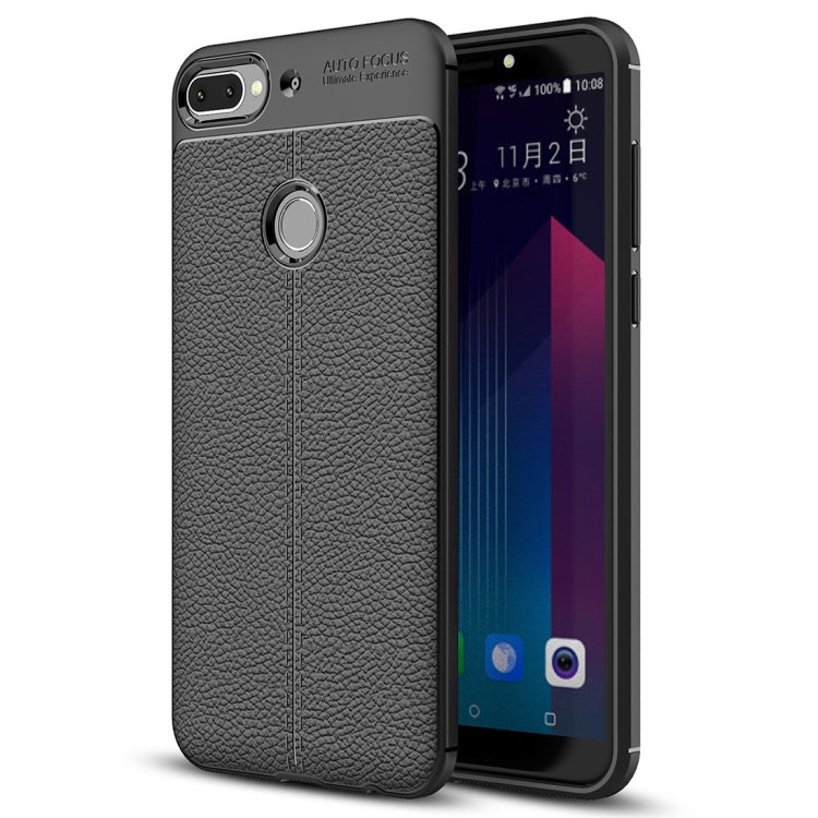 For HTC Desire 12+ Litchi Texture Soft TPU Protective Back Cover Case