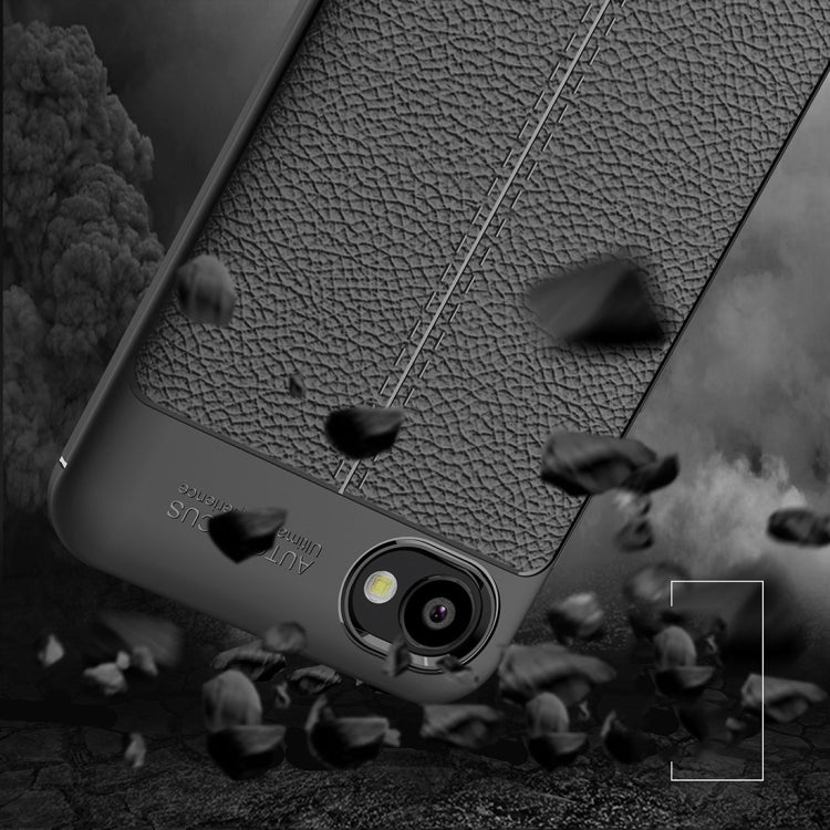 For HTC Desire 12 Litchi Texture Soft TPU Protective Back Cover Case