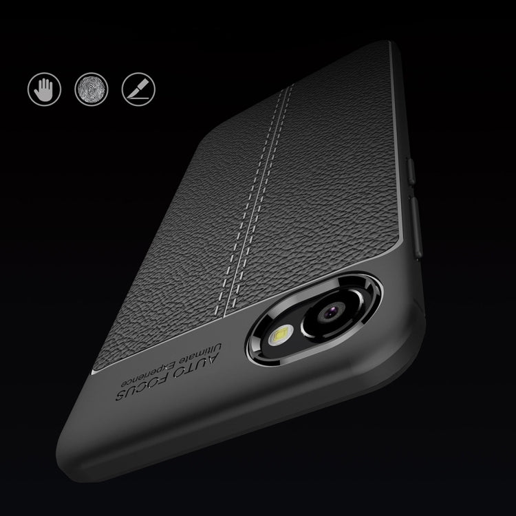 For HTC Desire 12 Litchi Texture Soft TPU Protective Back Cover Case