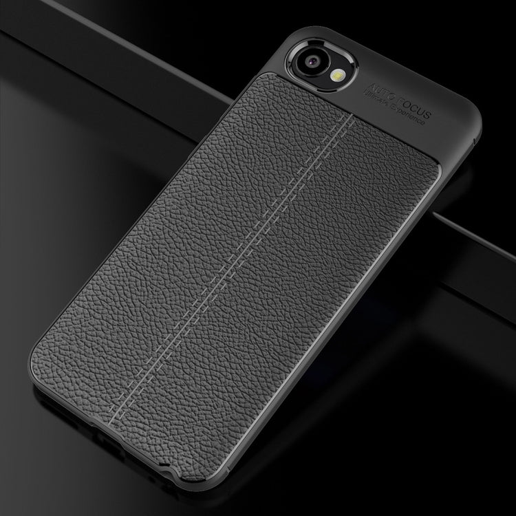 For HTC Desire 12 Litchi Texture Soft TPU Protective Back Cover Case