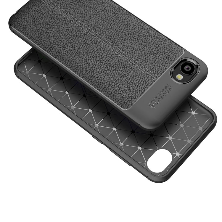 For HTC Desire 12 Litchi Texture Soft TPU Protective Back Cover Case