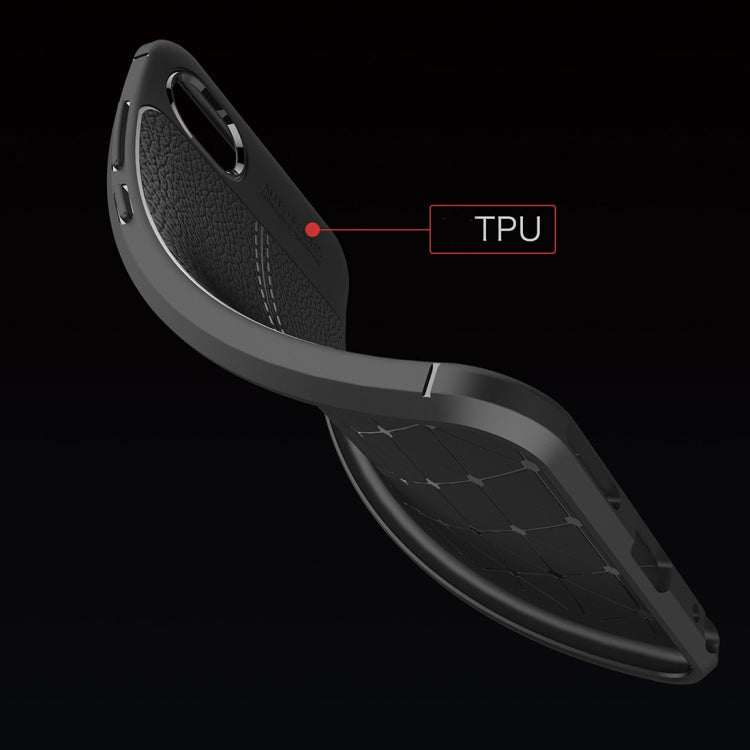 For HTC Desire 12 Litchi Texture Soft TPU Protective Back Cover Case